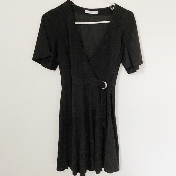 mango black wrap dress